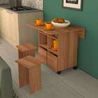 Conjunto De Mesa De Cozinha Dobrável 4 Lugares Balsamo Marrom