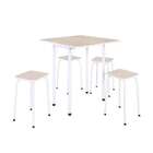 Conjunto De Mesa De Cozinha Dobrável Com 4 Lugares Asti Branc