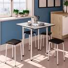 Conjunto De Mesa De Cozinha Dobrável Com 4 Lugares Asti Branc