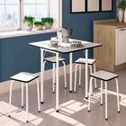 Conjunto De Mesa De Cozinha Dobrável Com 4 Lugares Asti Branc