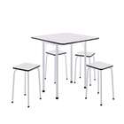 Conjunto De Mesa De Cozinha Dobrável Com 4 Lugares Asti Branc