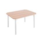 Conjunto De Mesa De Cozinha Retangular Carmin Marrom E Cromado