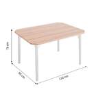 Conjunto De Mesa De Cozinha Retangular Carmin Marrom E Cromado