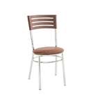 Conjunto De Mesa De Cozinha Retangular Carmin Marrom E Cromado