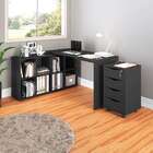 Conjunto De Mesa De Escritório Em L E Gaveteiro 4 Gv Nero Bit