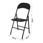 Conjunto De Mesa De Ferro Dobravel Com 2 Cadeiras - Preto