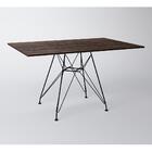 Conjunto De Mesa De Ferro Preto Tampo Amêndoa 120x75 4 Cadeir