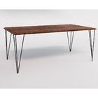 Conjunto De Mesa De Ferro Preto Tampo Amêndoa 135x75 6 Cadeir