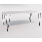 Conjunto De Mesa De Ferro Preto Tampo Branco 135x75 6 Cadeira