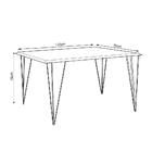Conjunto De Mesa De Ferro Preto Tampo Branco 135x75 6 Cadeira