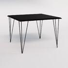 Conjunto De Mesa De Ferro Preto Tampo Preto 120x75 4 Cadeiras