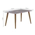 Conjunto De Mesa De Jantar Adele Com Tampo De Vidro Off White