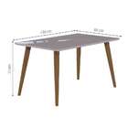 Conjunto De Mesa De Jantar Adele Com Tampo De Vidro Off White