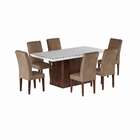 Conjunto De Mesa De Jantar Alice I Com Vidro E 6 Cadeiras Gré