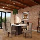 Conjunto De Mesa De Jantar Beatriz I Com Vidro E 6 Cadeiras G