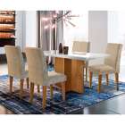 Conjunto De Mesa De Jantar Berlim Iii Com Vidro 4 Cadeiras Gr