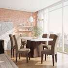 Conjunto De Mesa De Jantar Bianca I Com Vidro E 6 Cadeiras Gr