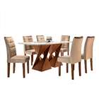Conjunto De Mesa De Jantar Canyon Com Vidro E 6 Cadeiras Vill