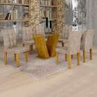 Conjunto De Mesa De Jantar Classic Com 6 Cadeiras Vitória Vel