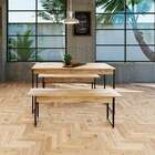 Conjunto De Mesa De Jantar Com 2 Bancos Studio Carvalho E Pre