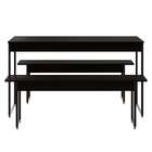 Conjunto De Mesa De Jantar Com 2 Bancos Studio Preto