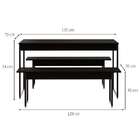 Conjunto De Mesa De Jantar Com 2 Bancos Studio Preto