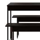 Conjunto De Mesa De Jantar Com 2 Bancos Studio Preto