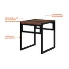 Conjunto De Mesa De Jantar Com 2 Bancos Wooden Nogal E Preto