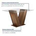 Conjunto De Mesa De Jantar Com 4 Cadeiras Classic Suede Choco