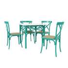 Conjunto De Mesa De Jantar Com 4 Cadeiras E Tampo De Madeira