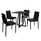 Conjunto De Mesa De Jantar Com 4 Cadeiras Mônaco Veludo Preto