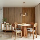 Conjunto De Mesa De Jantar Com 4 Cadeiras Off White/freijó