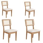 Conjunto De Mesa De Jantar Com 4 Cadeiras Off White/freijó