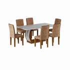 Conjunto De Mesa De Jantar Com 6 Cadeiras Estofadas Amélia An