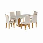 Conjunto De Mesa De Jantar Com 6 Cadeiras Estofadas Amélia I