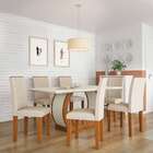 Conjunto De Mesa De Jantar Com 6 Cadeiras Estofadas Amélia I