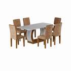 Conjunto De Mesa De Jantar Com 6 Cadeiras Estofadas Daisy Ani