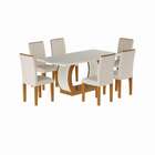 Conjunto De Mesa De Jantar Com 6 Cadeiras Estofadas Daisy I V