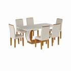 Conjunto De Mesa De Jantar Com 6 Cadeiras Estofadas Mia I Vel