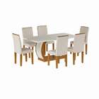 Conjunto De Mesa De Jantar Com 6 Cadeiras Estofadas Olívia I