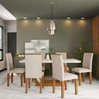 Conjunto De Mesa De Jantar Com 6 Cadeiras Estofadas Olívia I