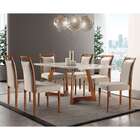 Conjunto De Mesa De Jantar Com 6 Cadeiras Lívia Linho Off Whi