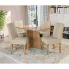 Conjunto De Mesa De Jantar Com Tampo De Vidro E 4 Cadeiras Ar