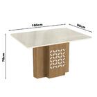 Conjunto De Mesa De Jantar Com Tampo De Vidro E 6 Cadeiras Bi