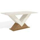 Conjunto De Mesa De Jantar Com Tampo De Vidro E 6 Cadeiras Ch