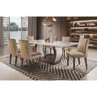 Conjunto De Mesa De Jantar Com Tampo De Vidro E 6 Cadeiras Ma