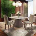 Conjunto De Mesa De Jantar Com Tampo De Vidro Luna E 4 Cadeir