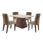 Conjunto De Mesa De Jantar Com Tampo De Vidro Luna E 4 Cadeir