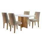 Conjunto De Mesa De Jantar Com Tampo Off White Ane E 4 Cadeir