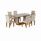 Conjunto De Mesa De Jantar Com Vidro E 6 Cadeiras Daisy I Vel